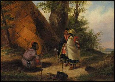 Cornelius Krieghoff Indians Meeting by a Teepee Germany oil painting art